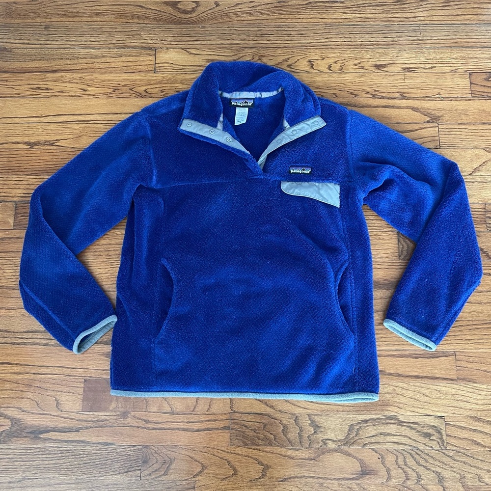 Patagonia Re-Tool Synchilla Snap-T Blue Grey Pullover Sweatshirt Women’s Medium